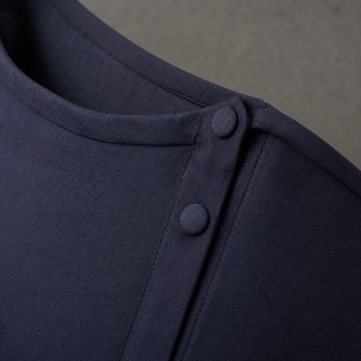 Nettlebed closed abaya — Abayas & Robes by RUQYAH. close detail of the fabric and finish.