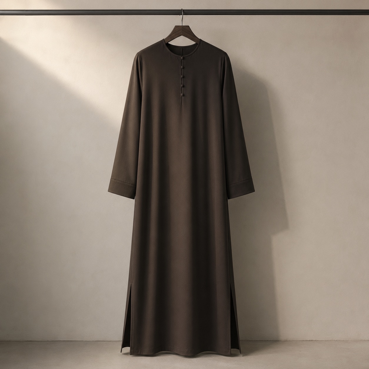 Granta closed abaya — Abayas & Robes by RUQYAH. product photograph on a white background.