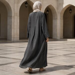 Cotswold closed abaya — Abayas & Robes by RUQYAH. worn by a model.