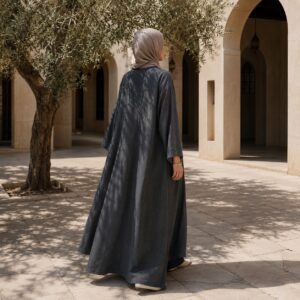 Kestrel closed abaya — Abayas & Robes by RUQYAH. worn by a model.