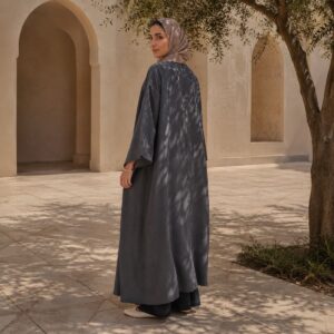 Kestrel closed abaya — Abayas & Robes by RUQYAH. worn by a model.