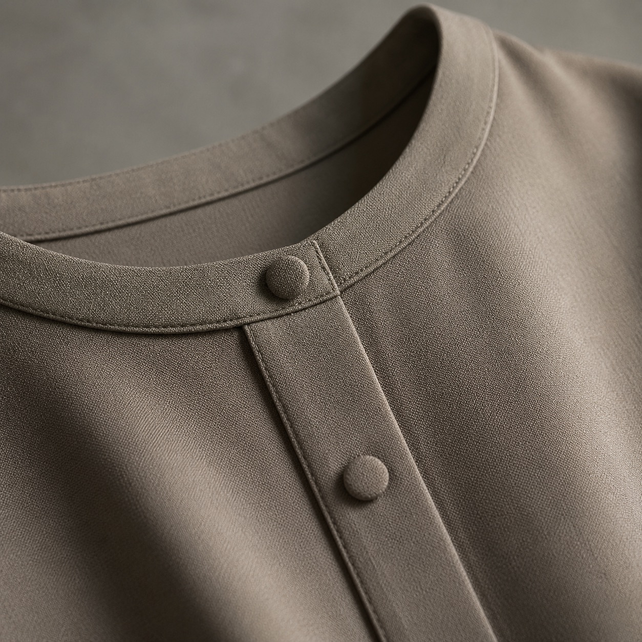 Nettlebed closed abaya — Abayas & Robes by RUQYAH. close detail of the fabric and finish.