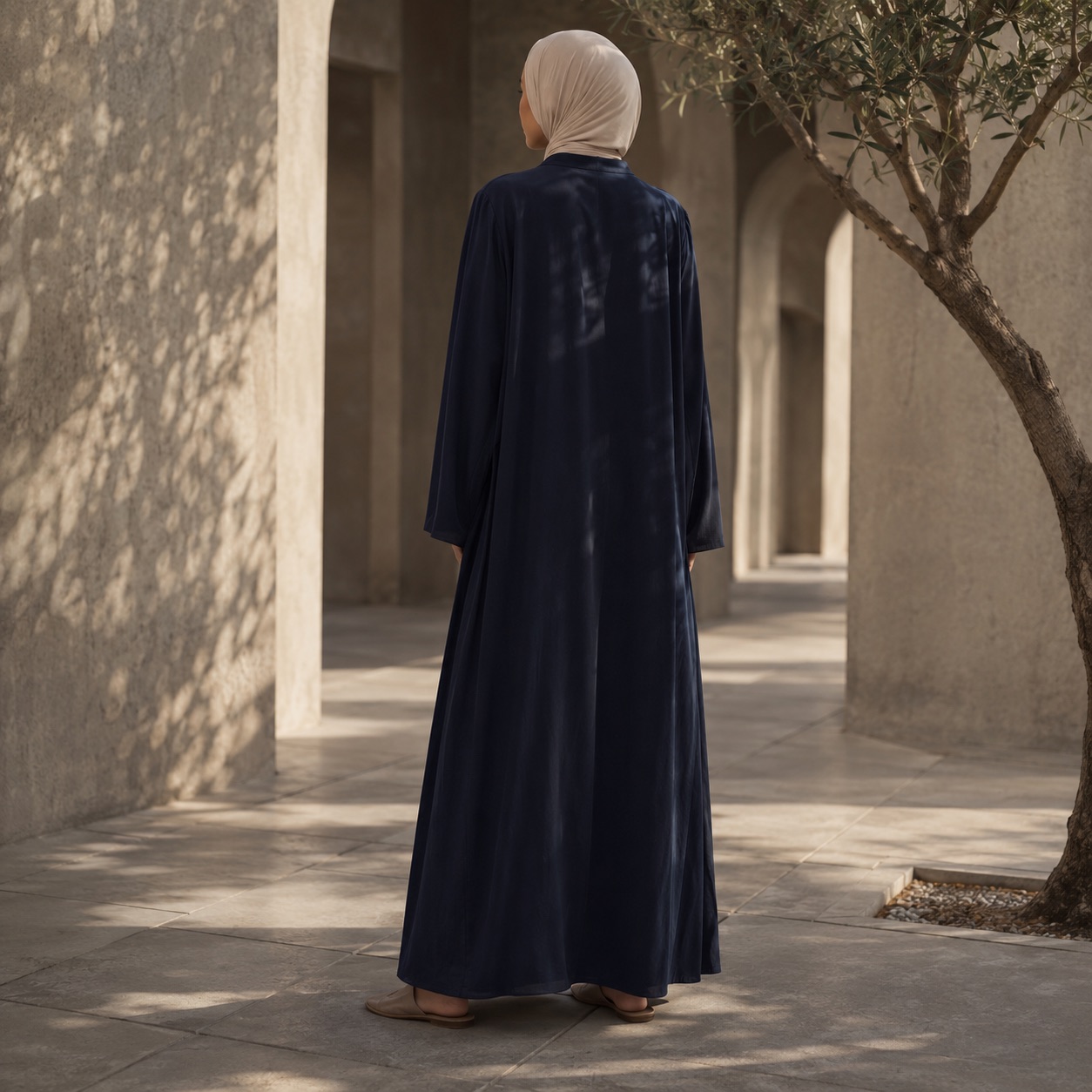 Marlow open-front abaya — Abayas & Robes by RUQYAH. worn by a model.