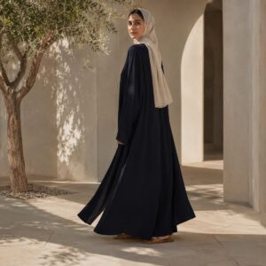 Marlow open-front abaya — Abayas & Robes by RUQYAH. worn by a model.