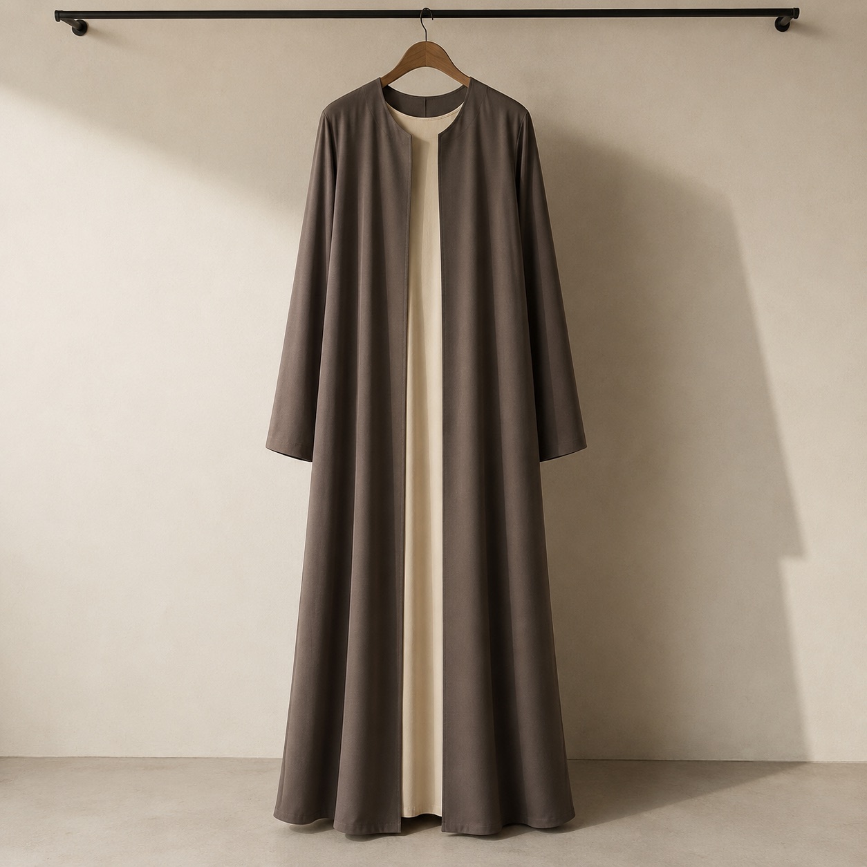 Granta open-front abaya — Abayas & Robes by RUQYAH. product photograph on a white background.