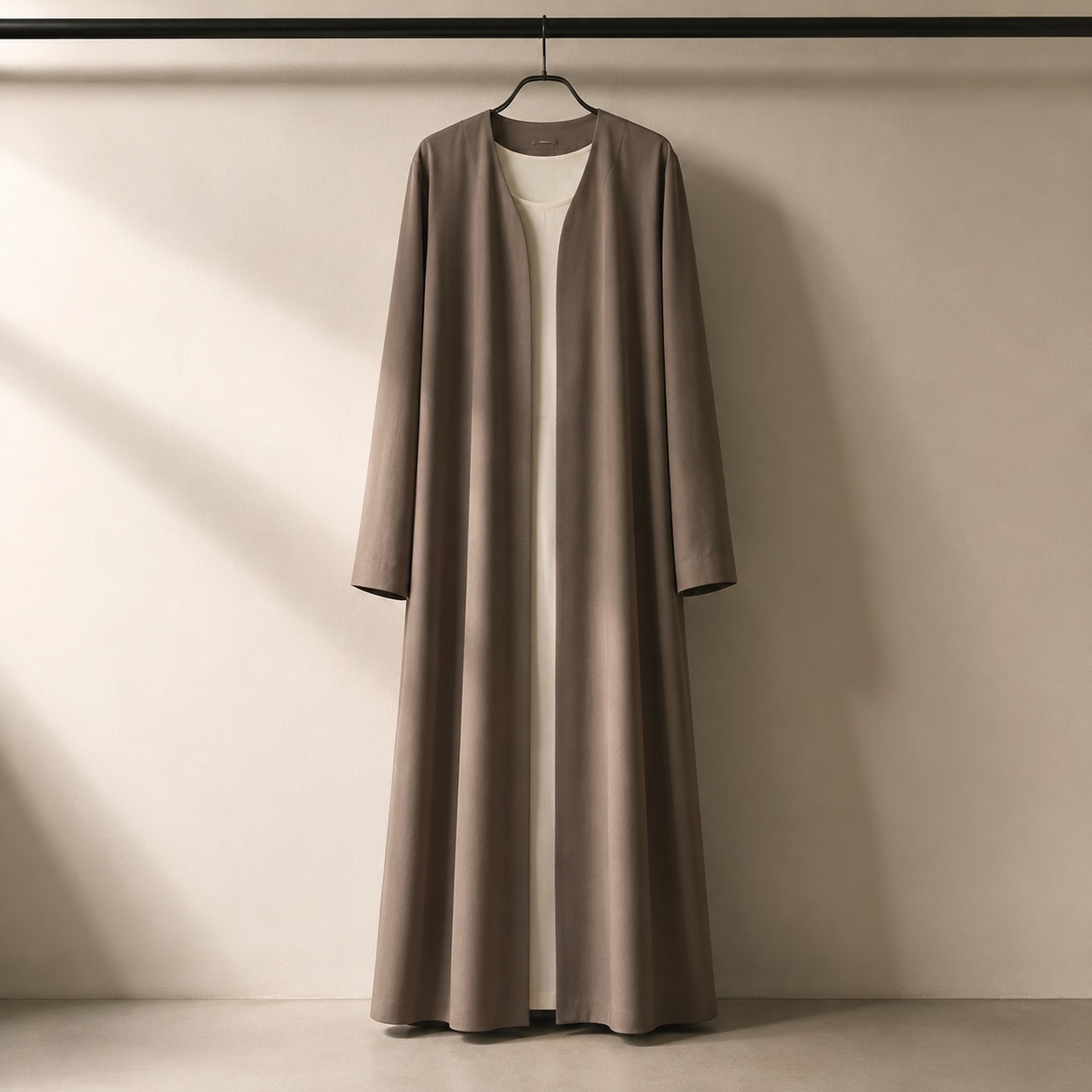 Purbeck open-front abaya — Abayas & Robes by RUQYAH. product photograph on a white background.