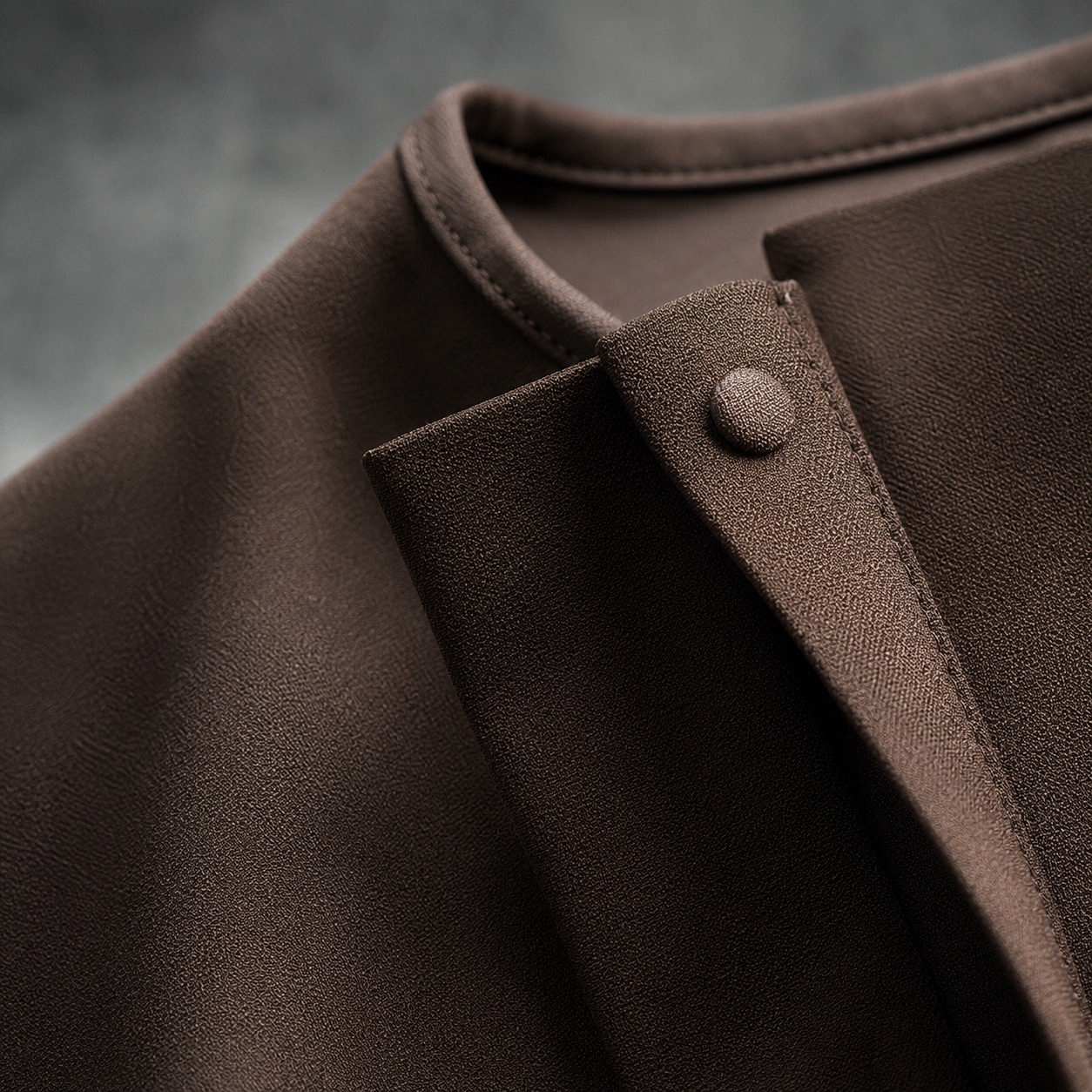 Brackenmoor open-front abaya — Abayas & Robes by RUQYAH. close detail of the fabric and finish.
