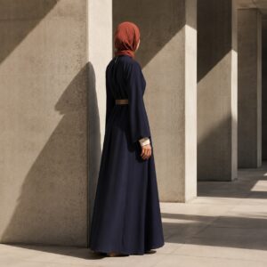Dunwich closed abaya — Abayas & Robes by RUQYAH. worn by a model.