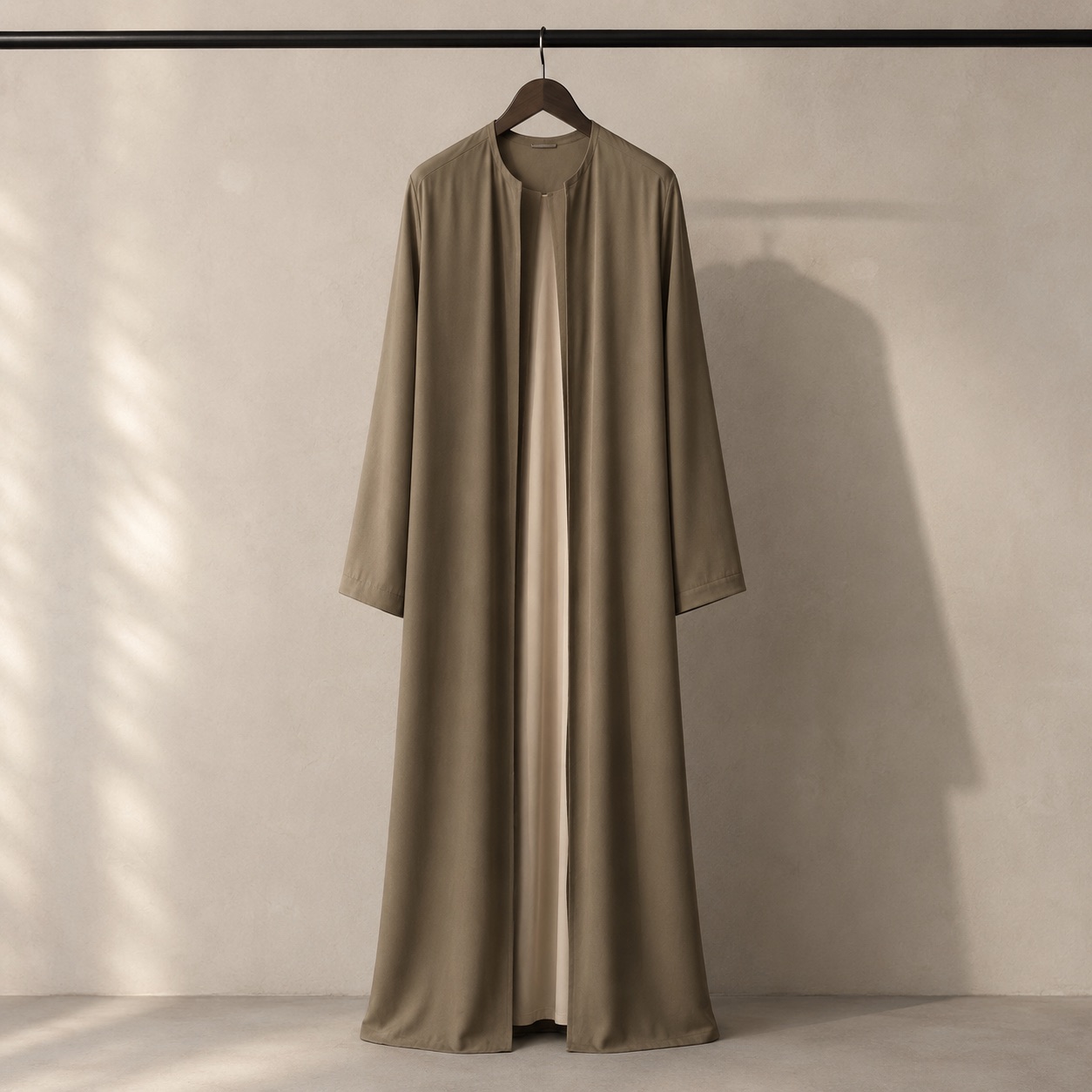 Cotswold open-front abaya — Abayas & Robes by RUQYAH. product photograph on a white background.