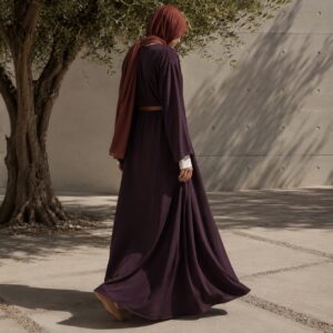 Rowanhill closed abaya — Abayas & Robes by RUQYAH. worn by a model.