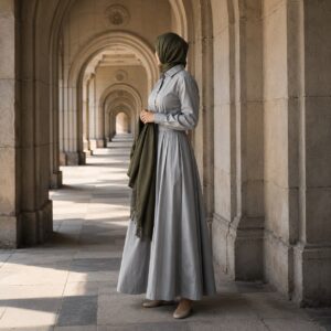 Thornbury shirt dress — Long Dresses by RUQYAH. worn by a model.