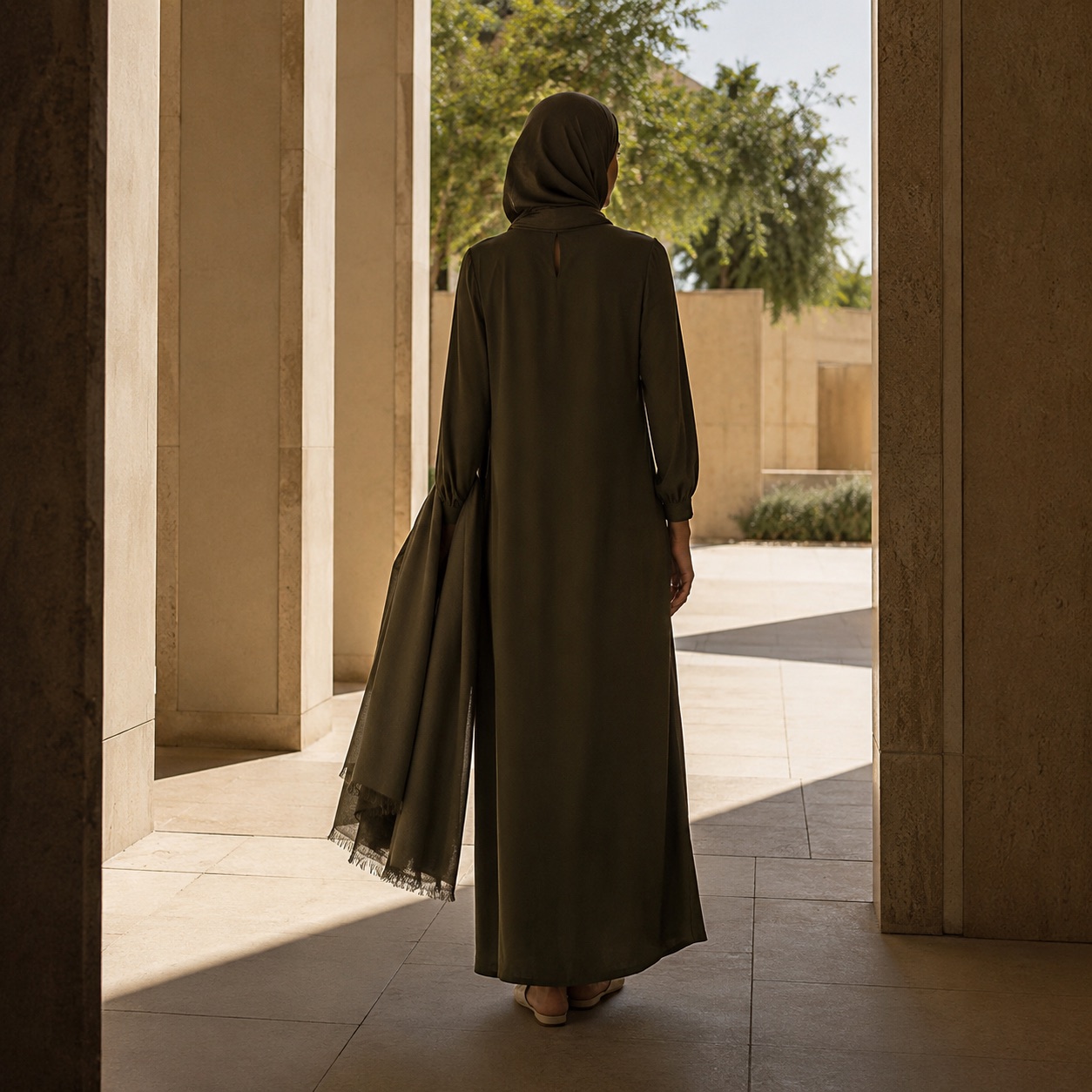 Marlow column dress — Long Dresses by RUQYAH. worn by a model.