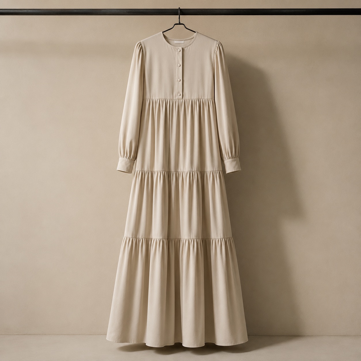 Ilkley tiered maxi dress — Long Dresses by RUQYAH. product photograph on a white background.