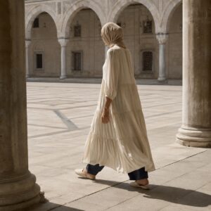 Ilkley tiered maxi dress — Long Dresses by RUQYAH. worn by a model.