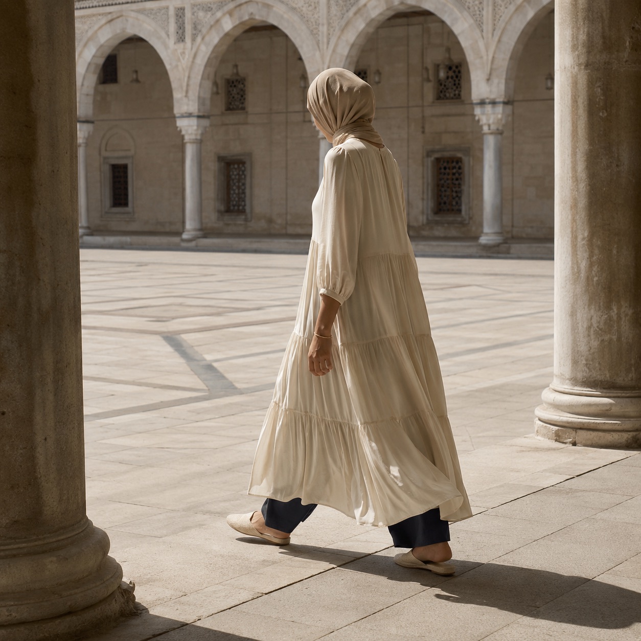 Ilkley tiered maxi dress — Long Dresses by RUQYAH. worn by a model.
