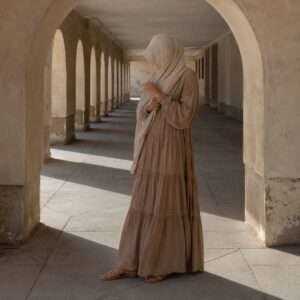Fenwick tiered maxi dress — Long Dresses by RUQYAH. worn by a model.