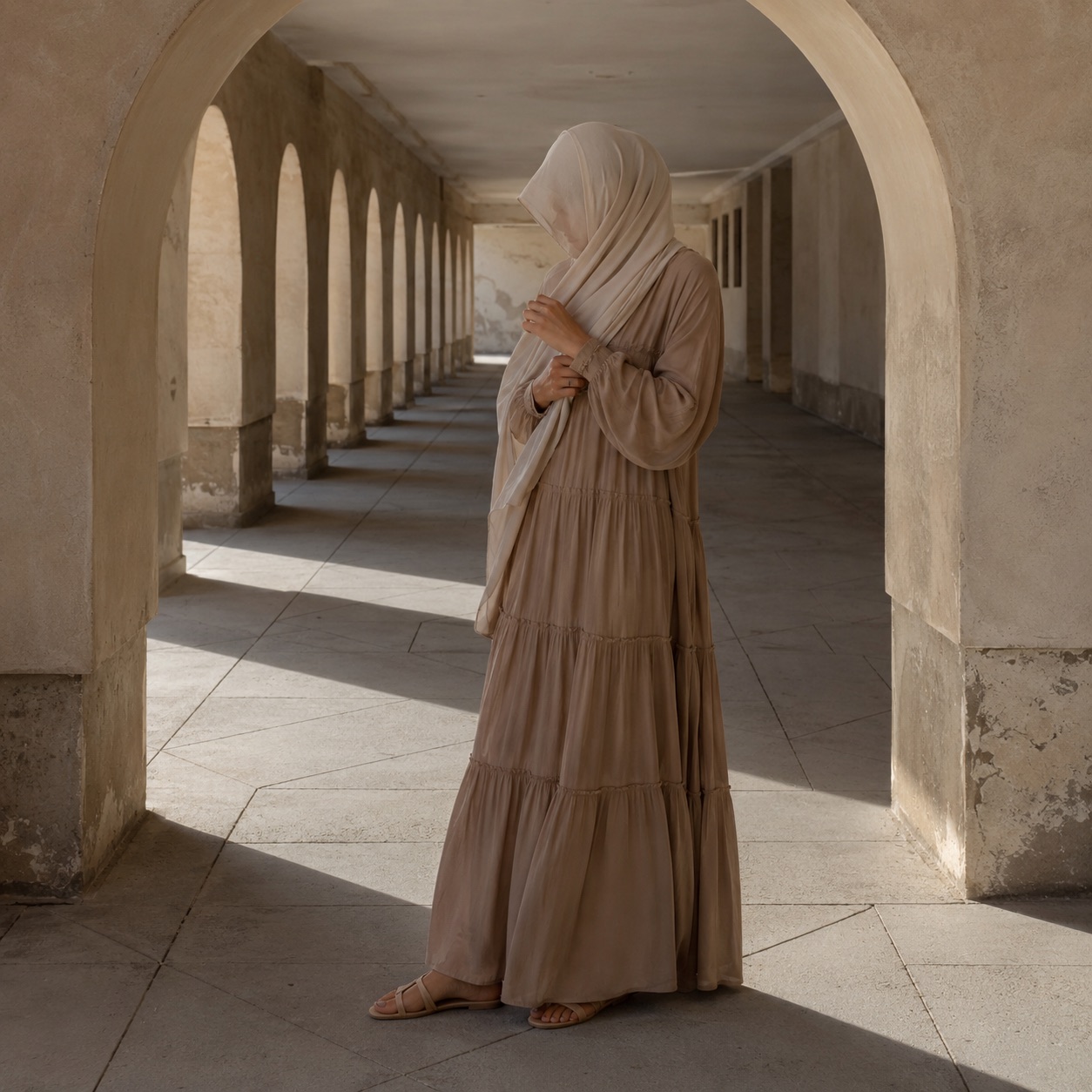 Fenwick tiered maxi dress — Long Dresses by RUQYAH. worn by a model.