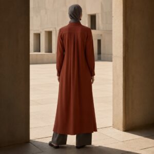 Ashridge shirt dress — Long Dresses by RUQYAH. worn by a model.