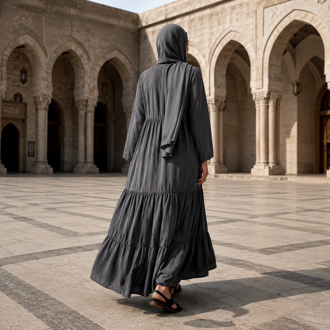 Quantock tiered maxi dress — Long Dresses by RUQYAH. worn by a model.