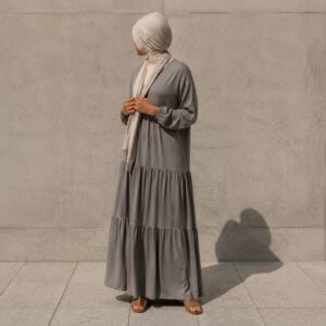 Elmsett tiered maxi dress — Long Dresses by RUQYAH. worn by a model.