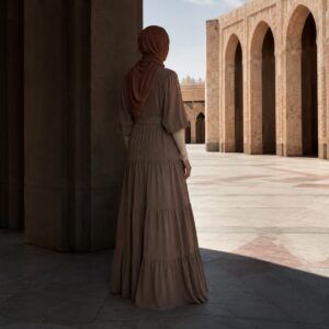 Holloway tiered maxi dress — Long Dresses by RUQYAH. worn by a model.