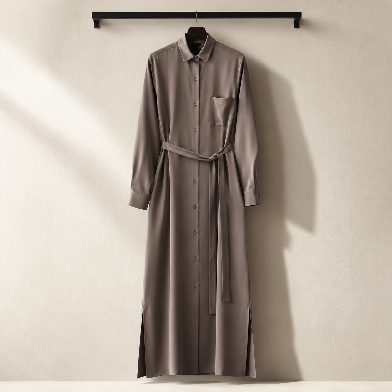 Nettlebed shirt dress — Long Dresses by RUQYAH. product photograph on a white background.
