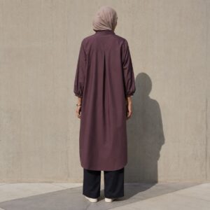 Nettlebed shirt dress — Long Dresses by RUQYAH. worn by a model.
