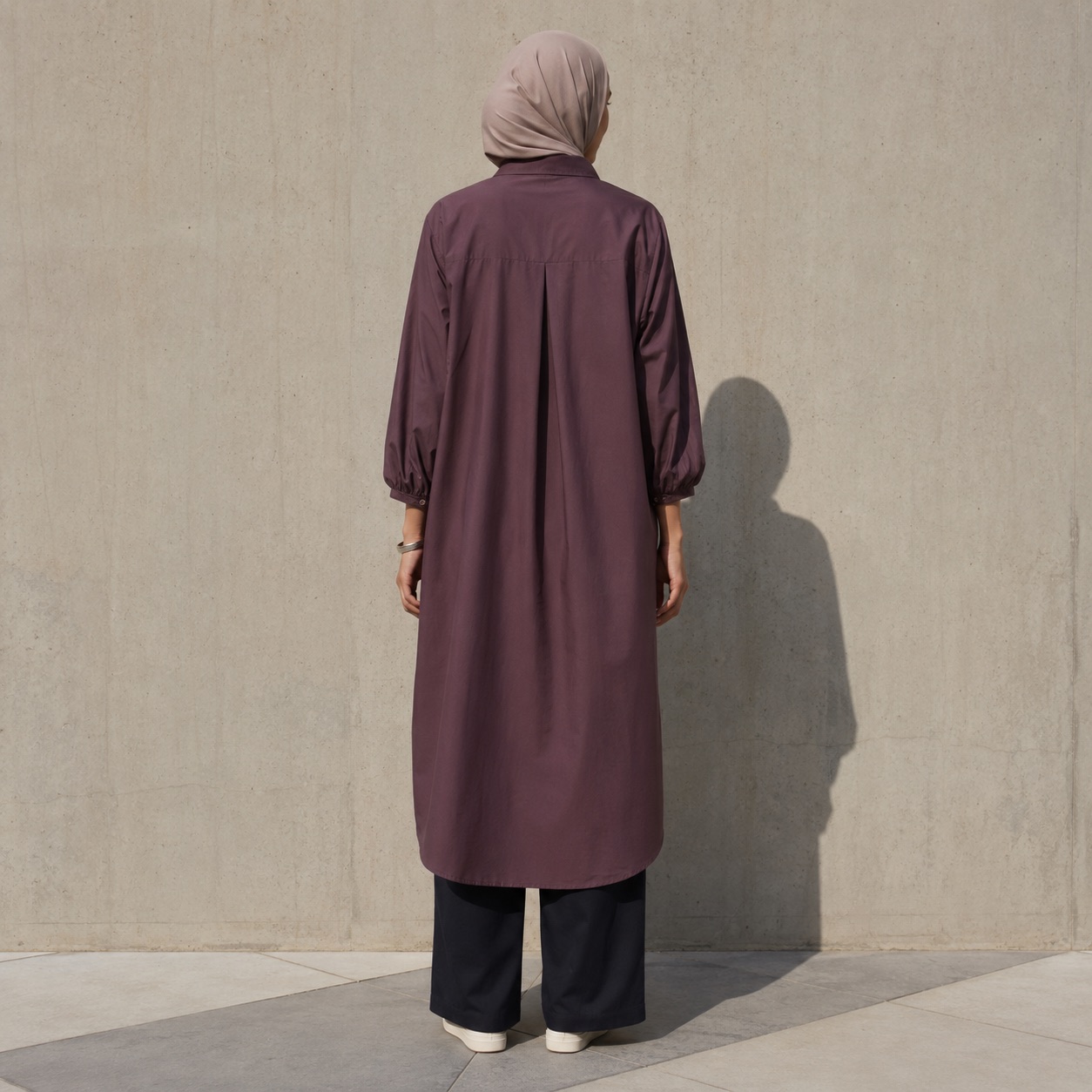 Nettlebed shirt dress — Long Dresses by RUQYAH. worn by a model.