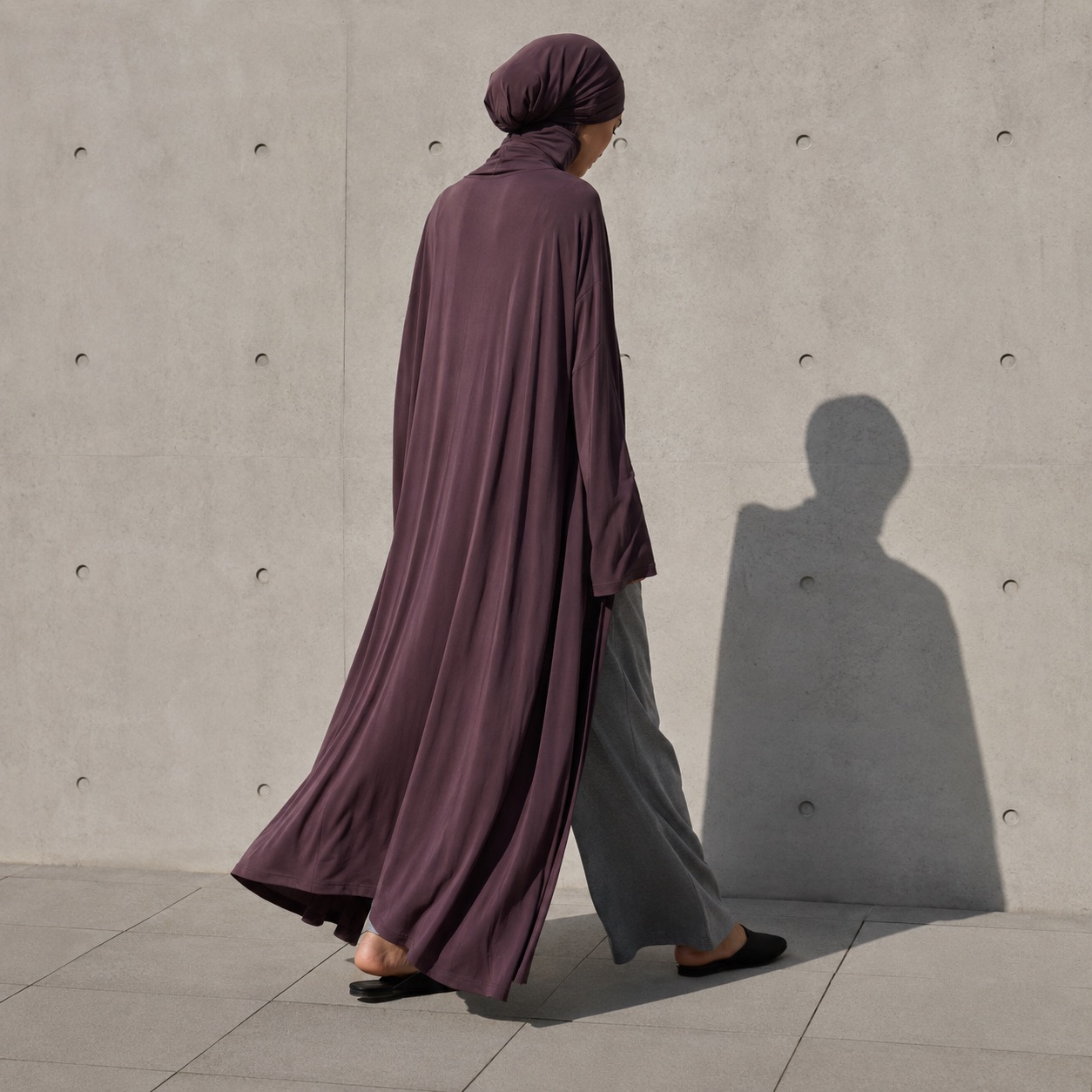 Ilkley jersey wrap headscarf — Shawls & Headscarves by RUQYAH. worn by a model.