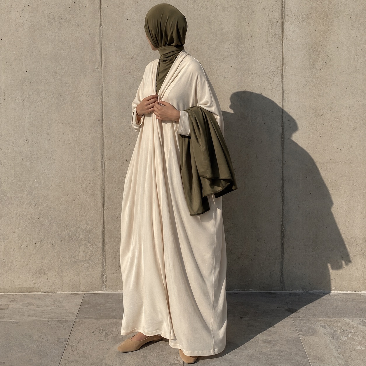 Dunwich rectangular shawl — Shawls & Headscarves by RUQYAH. worn by a model.