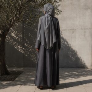 Ashridge jersey wrap headscarf — Shawls & Headscarves by RUQYAH. worn by a model.