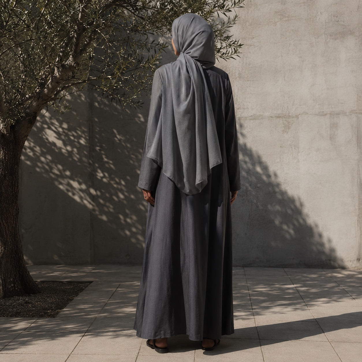 Ashridge jersey wrap headscarf — Shawls & Headscarves by RUQYAH. worn by a model.