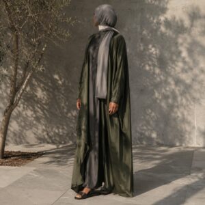 Thornbury jersey wrap headscarf — Shawls & Headscarves by RUQYAH. worn by a model.