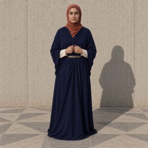 Brackenmoor jersey wrap headscarf Shawls & Headscarves. modelled, front view.
