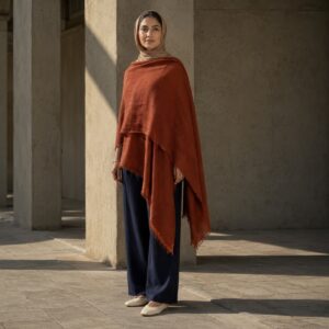Nettlebed rectangular shawl — Shawls & Headscarves by RUQYAH. worn by a model.
