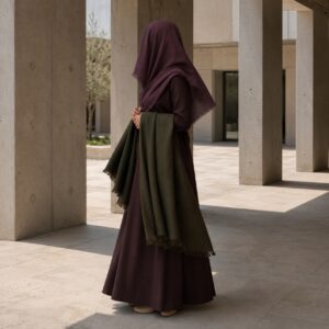 Orford square headscarf — Shawls & Headscarves by RUQYAH. worn by a model.