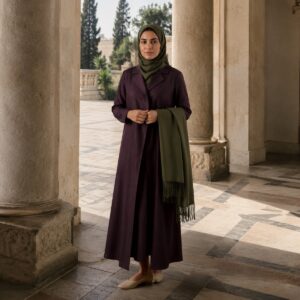 Orford square headscarf — Shawls & Headscarves by RUQYAH. worn by a model.