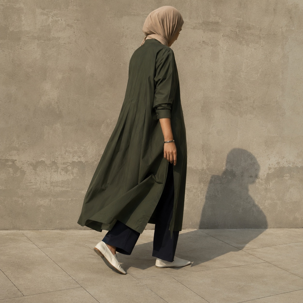 Ashridge longline tunic — Tunics & Overtops by RUQYAH. worn by a model.