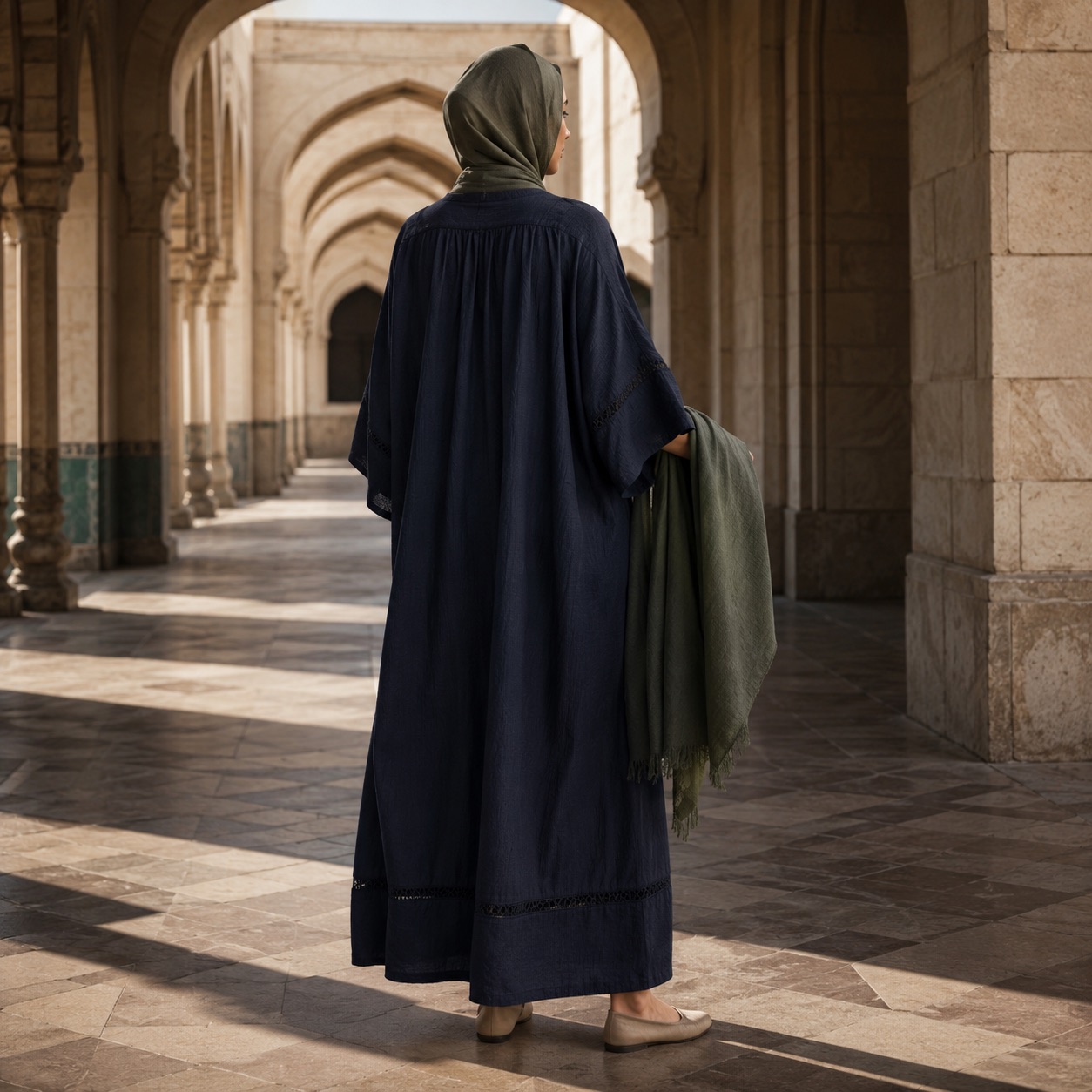 Nettlebed kaftan tunic — Tunics & Overtops by RUQYAH. worn by a model.