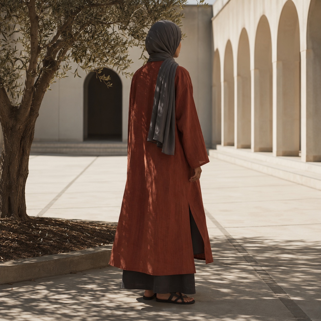 Ilkley longline tunic — Tunics & Overtops by RUQYAH. worn by a model.