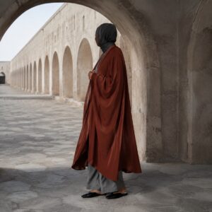 Kestrel kaftan tunic — Tunics & Overtops by RUQYAH. worn by a model.