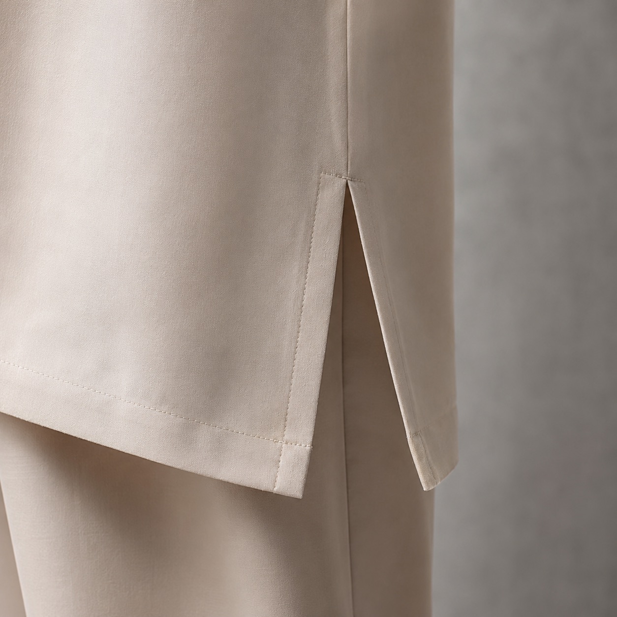 Orford longline tunic — Tunics & Overtops by RUQYAH. close detail of the fabric and finish.