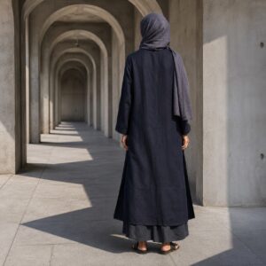 Fenwick longline tunic — Tunics & Overtops by RUQYAH. worn by a model.