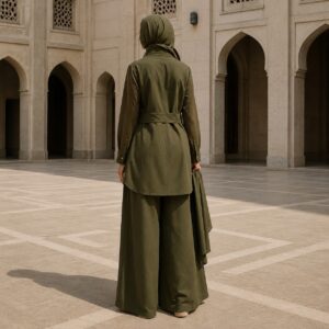 Ashridge palazzo co-ord — Trouser Sets by RUQYAH. worn by a model.