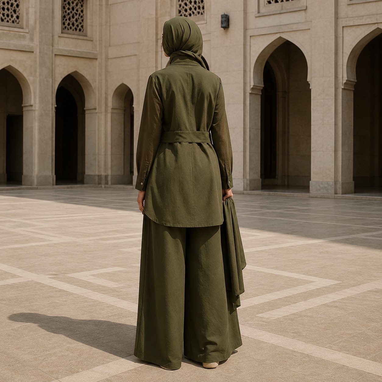 Ashridge palazzo co-ord — Trouser Sets by RUQYAH. worn by a model.