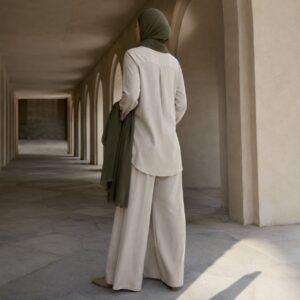 Dunwich wide-leg trouser set — Trouser Sets by RUQYAH. worn by a model.