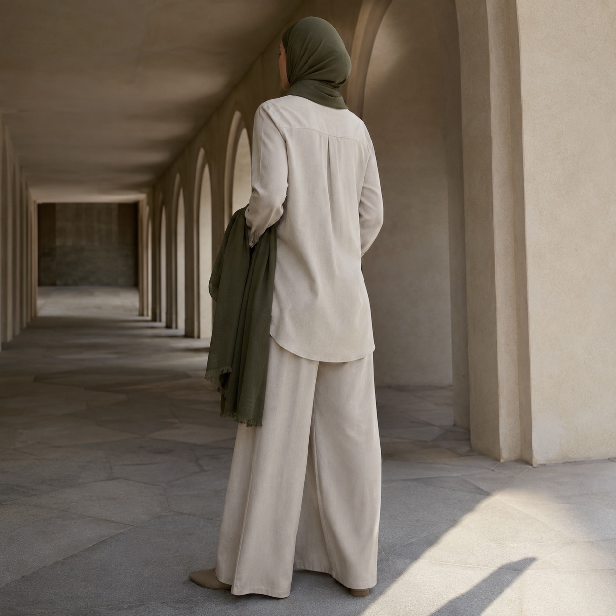 Dunwich wide-leg trouser set — Trouser Sets by RUQYAH. worn by a model.
