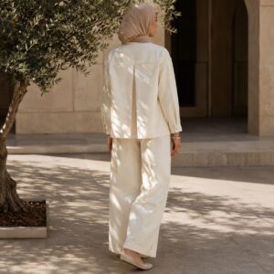Cotswold wide-leg trouser set — Trouser Sets by RUQYAH. worn by a model.