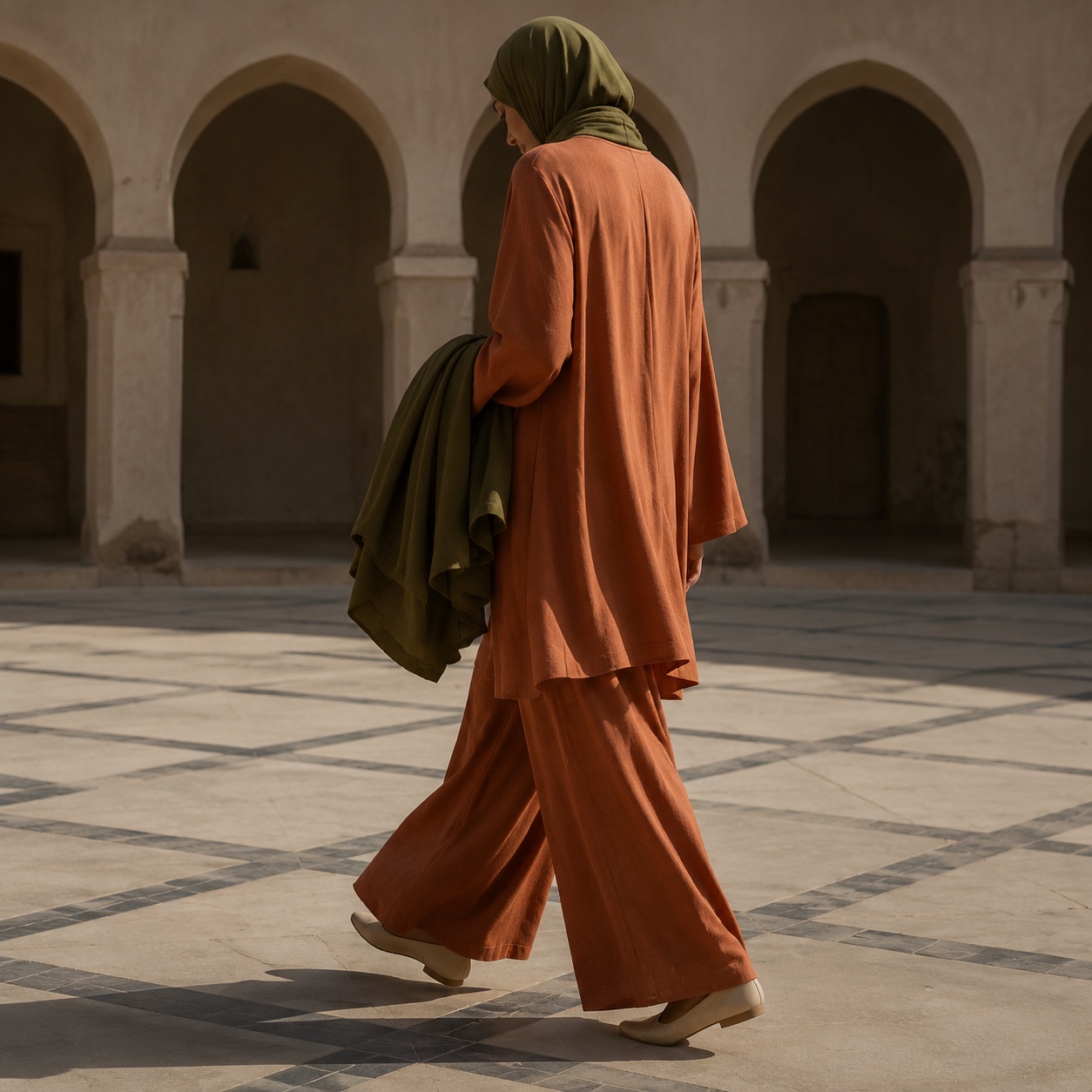 Kestrel palazzo co-ord — Trouser Sets by RUQYAH. worn by a model.