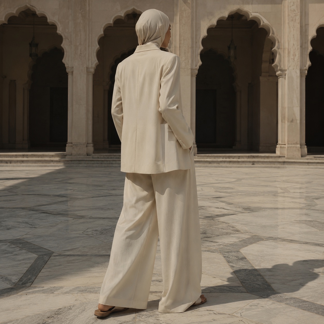 Fenwick wide-leg trouser set — Trouser Sets by RUQYAH. worn by a model.